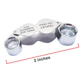 Mg-22181 Mini Portable 2 In 1 Jewelers Loupe 10X & 20X Magnifier Dual Lens Jeweller Loupes
