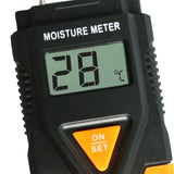 DM1100 3-in-1 Digital 2 Pin Wood Building Hard Material Moisture Meter Temperature °C / °F Measure - Gain Express