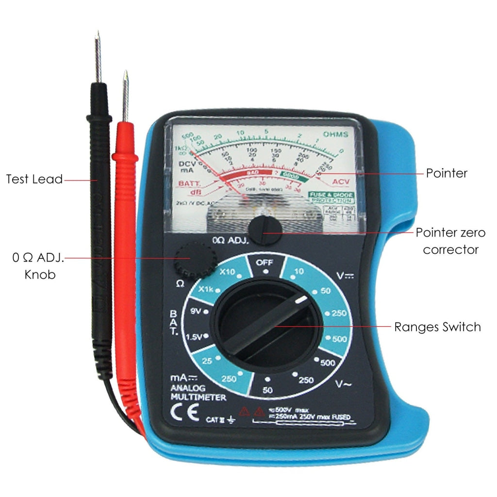Gain Express E04-018 Analog 5 Scales Multimeter DC AC Voltage DC Current OHM Decibel Resistance Pocket Size