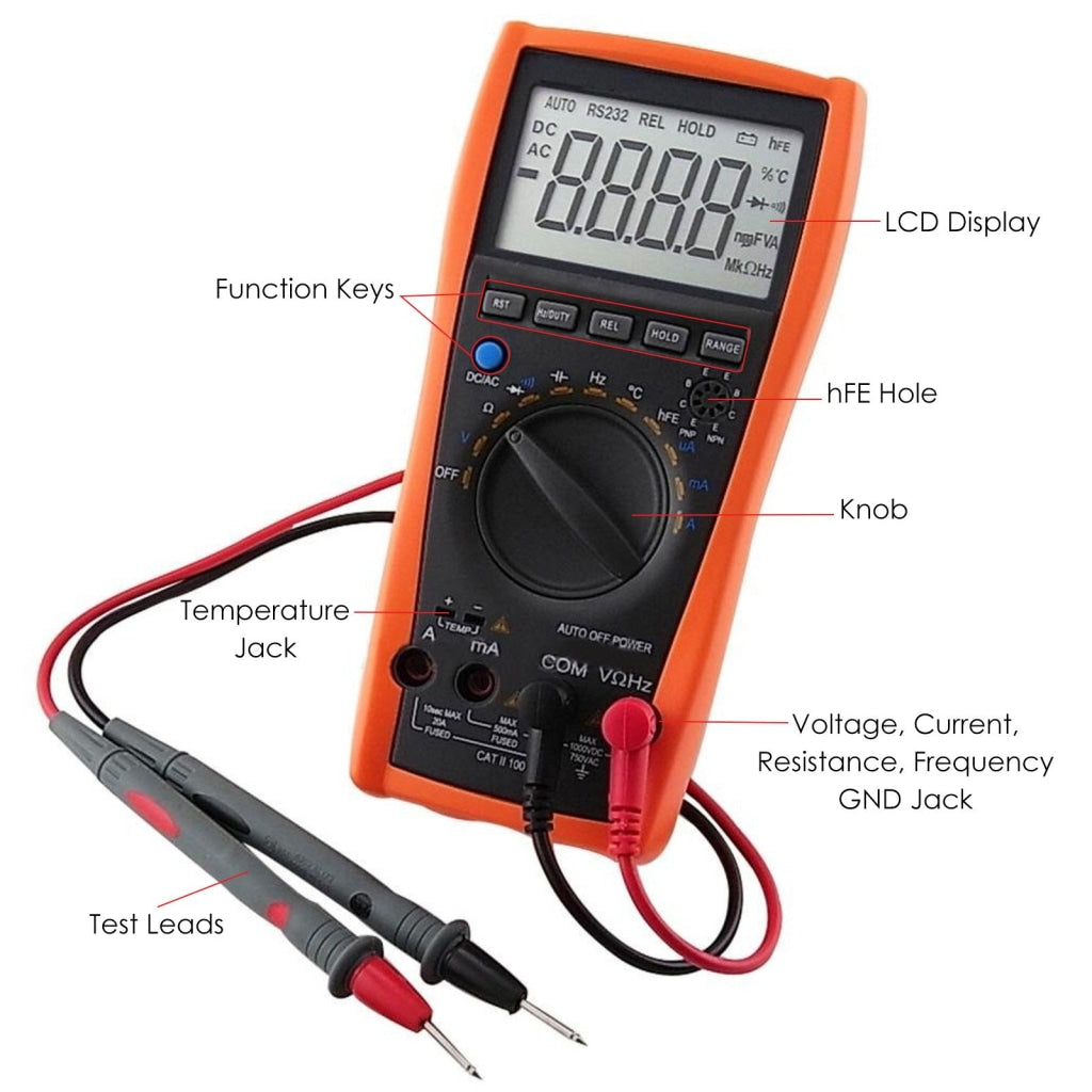 Vc-97 Digital Multimeter Tester Thermometer Voltmeter Ac Dc Ohm Multimeters / Clamp Meters