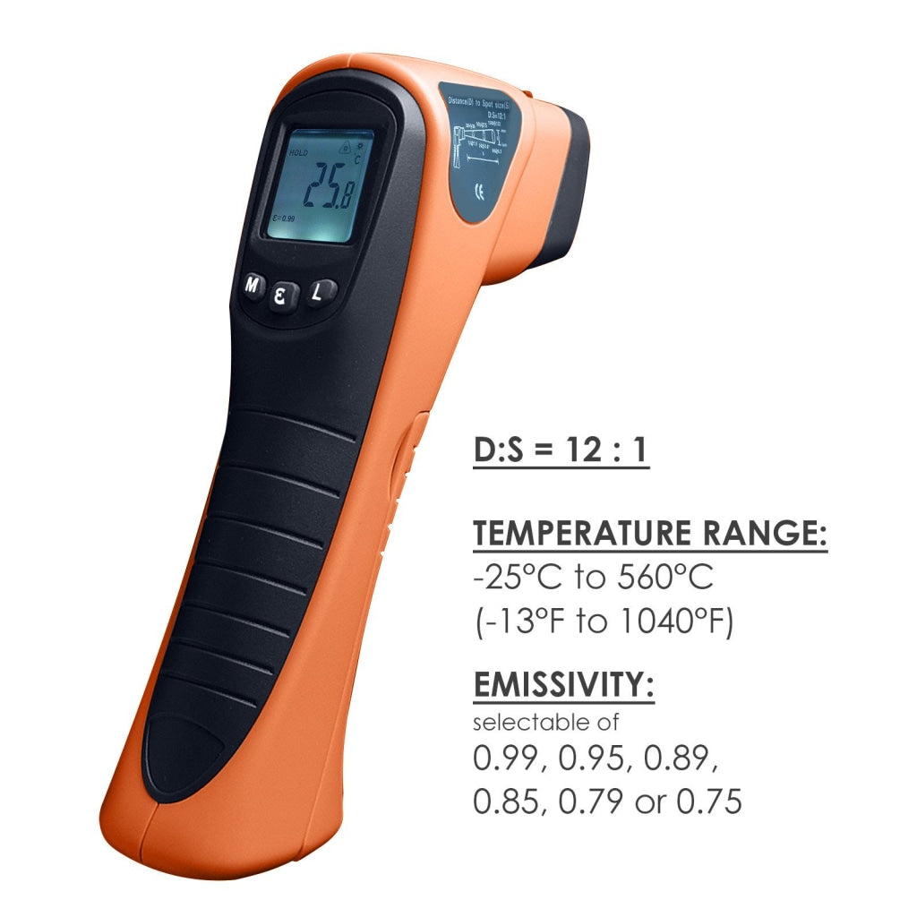 Gain Express IR-8560 Digital Non-Contact IR Thermometer -13~1040°F -25~560°C, 12:1