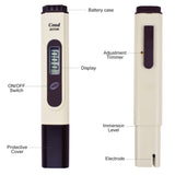 Ec-1382 Digital Ec Conductivity Meter Tester Water 0~1999 Us/cm With Atc & Electrode Quality Meters