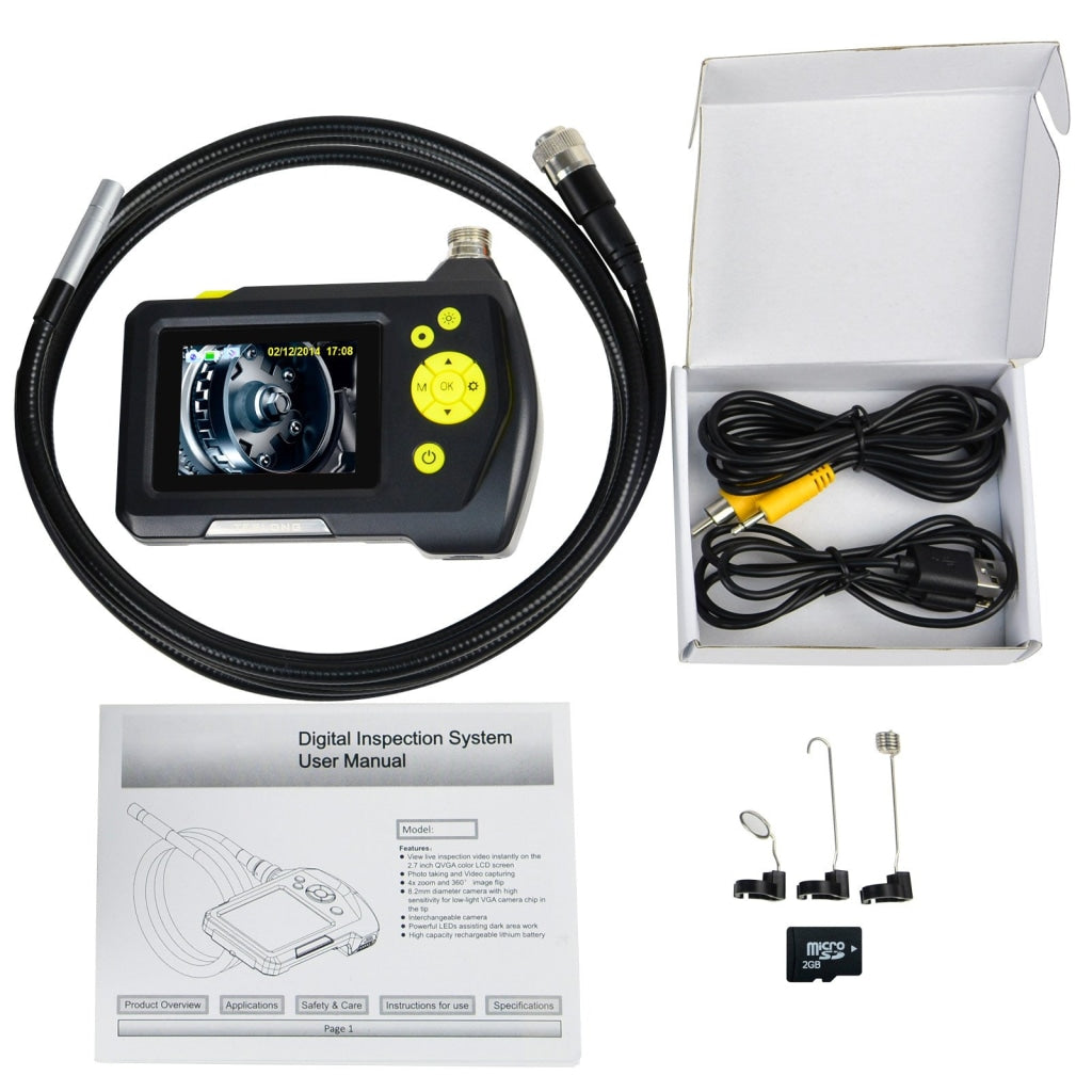 End-23_8.2Mm_3M Waterproof Endoscope Digital Inspection Camera Borescope 8.2Mm 2.7 Inch Screen