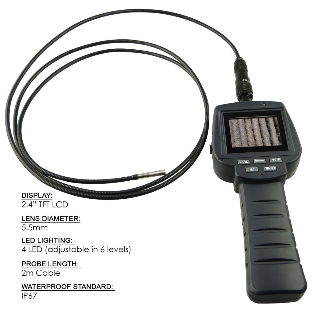 Vid-71R-5.5-2M 5.5Mm Camera 2M Cable Recordable Video Inspection 2.4 Hd Endoscope Snakescope