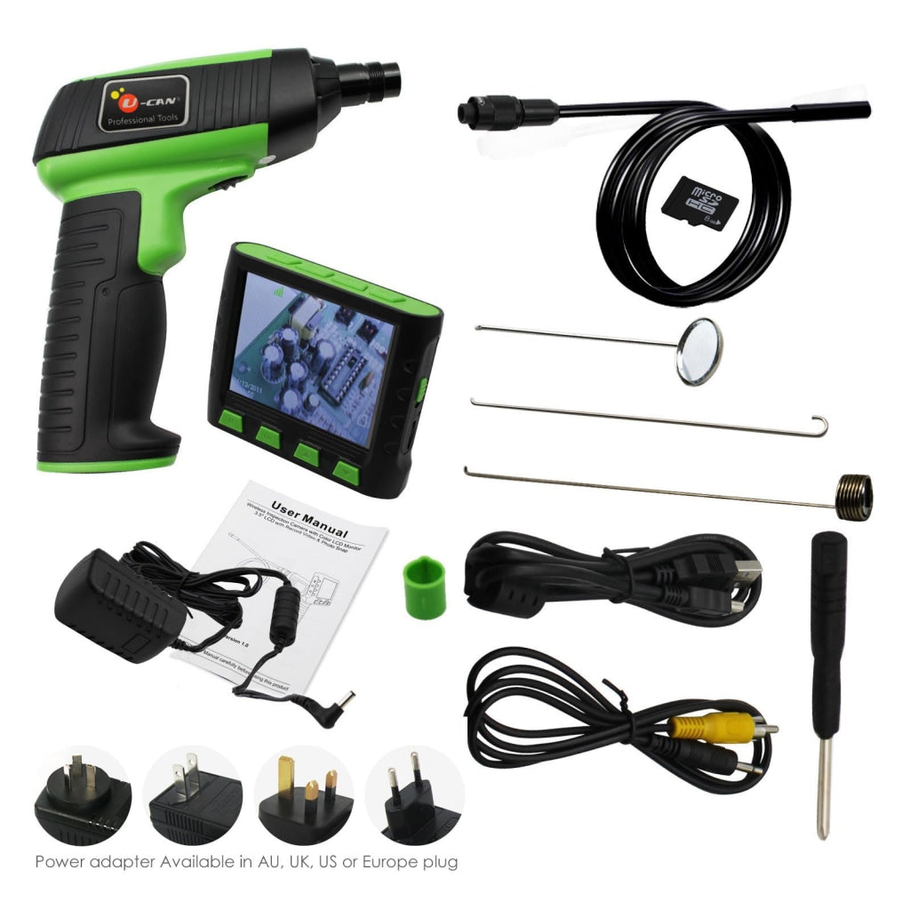 Vid-12_2M Wireless 3.5 Lcd Inspection Camera Endoscope Borescope + 2 Meter Cable