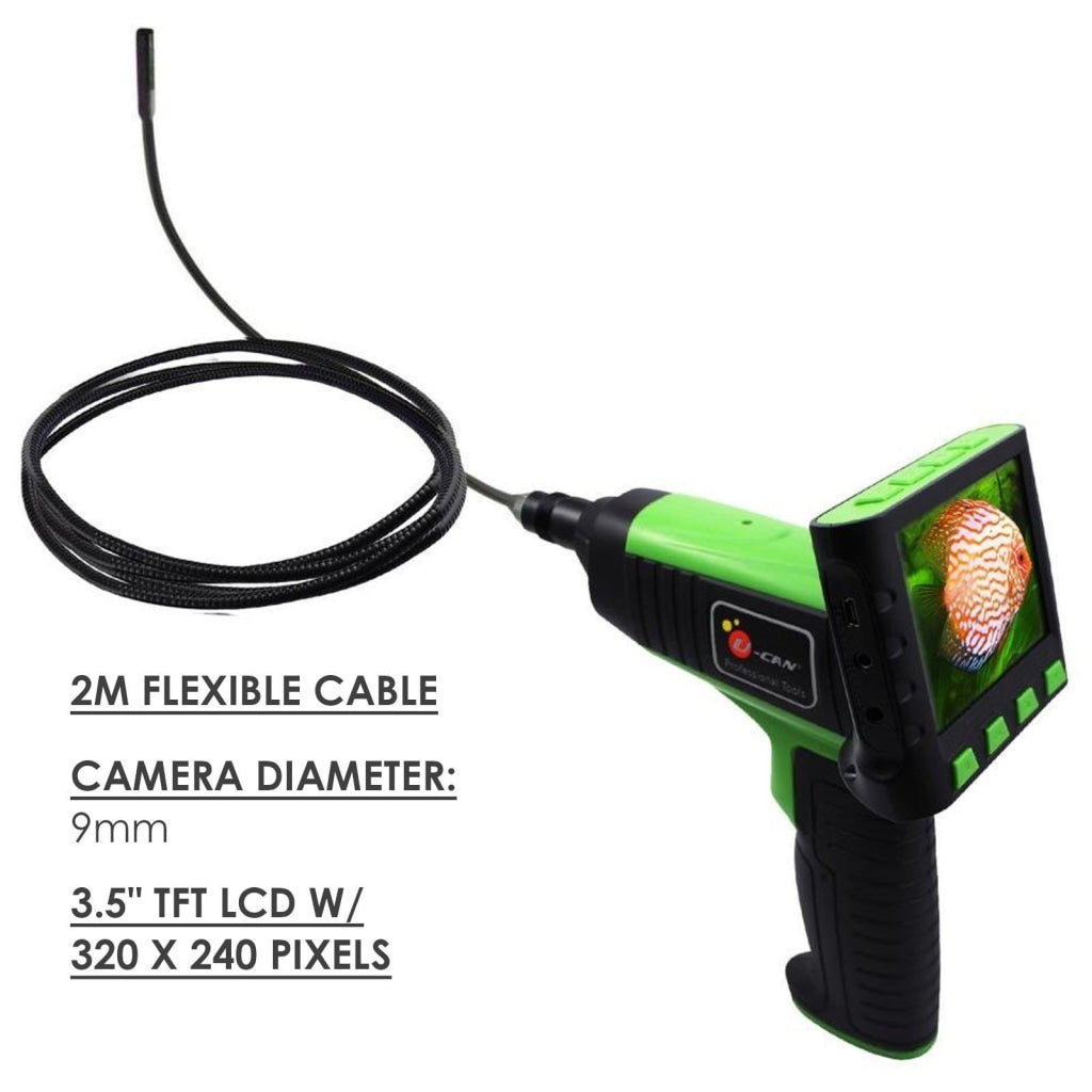 Vid-12_2M Wireless 3.5 Lcd Inspection Camera Endoscope Borescope + 2 Meter Cable