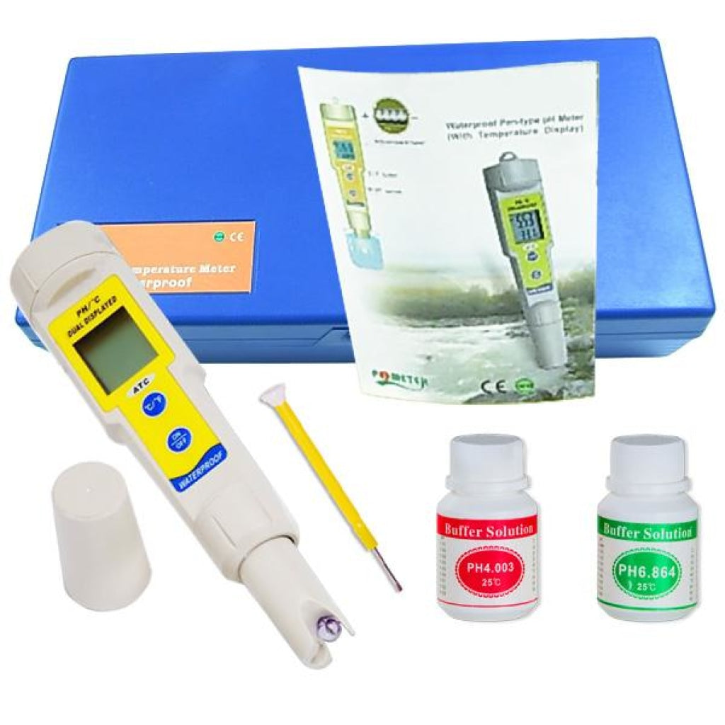 Ph-035 Waterproof Digital Ph And Temperature Meter °C / °F 0.00~14.00 Range With 2-Liner Display