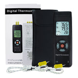 The-26 Digital Thermometer Dual Type-K Thermocouples Probe Temperature Instrument Large Display With